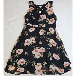 NWT Marybelle Women's Floral Ruffle Sheer Lace Empire Waist Mini Dress